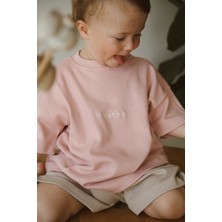 Ohlala Koala Bisiklet Yaka Nakışlı Oversize Basic T-Shirt Bebek - Çocuk