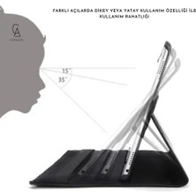 Wowacs Apple iPad Pro 6.nesil 12.9 2022 (A2436-A2764-A2437) ile Uyumlu 360° Dönebilen Standlı Tablet Kılıfı