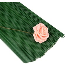 Adin Tasarım Çiçek Teli 100 Adet 40 cm Büyük Pastacılık Çiçek Teli 40 cm Yeşil Çiçek Teli Çiçek Yapım Teli