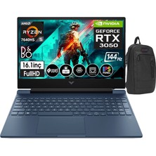 Hp Victus 16-S0032NT Amd Ryzen 5 7640HS 32GB Ddr5 Ram 1tb SSD 6gb RTX3050 16,1 Inç 144Hz IPS Fhd WINDOWS11HOME Taşınabilir Bilgisayar 77Z4N2EA14+ZETTAÇANTA