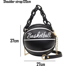 Qisem Kadın Basketbol Şekilli Mini Zincir Çanta Omuz Messenger Çanta (Yurt Dışından)