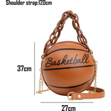 Qisem Kadın Basketbol Şekilli Mini Zincir Çanta Omuz Messenger Çanta (Yurt Dışından)