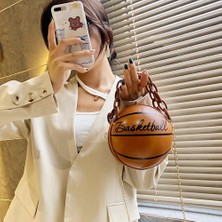 Qisem Kadın Basketbol Şekilli Mini Zincir Çanta Omuz Messenger Çanta (Yurt Dışından)