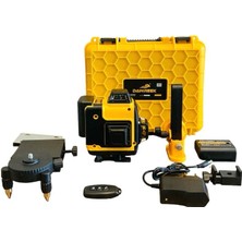 Dawreek 360° 16 Köşe Otomatik Hizalamalı Yeşil Çizgili Lazer Metre (Sarı)