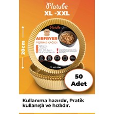 Platube Pisirme Kagidi 50 Adet Airfryer Xxl Xl Yagli Kagit Xiaomi Philips Tüm Markalara Uyumlu Yuvarlak