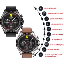 T-Max JS27 Promax (Ferrari) Çelik Kasa 3 Kordonlu Premium Seri Akıllı Saat
