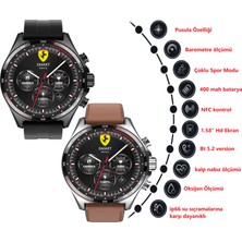 T-Max JS27 Promax(Ferrari) Çelik Kasa 3 Kordonlu Premium Seri Akıllı Saat