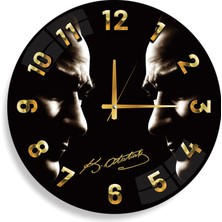 Emya Home Atatürk Cam Saat - 40 cm