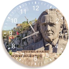 Emya Home Atatürk Cam Saat - 40 cm