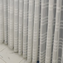 Tül Shop Tül Perde Ağır Gramajlı Sıra Bantlı Sade Kullanışlı  Tül Perde 1x2 Seyrek Pileli Tül Perde