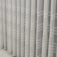 Tül Shop Tül Perde Ağır Gramajlı Sıra Bantlı Sade Kullanışlı  Tül Perde 1x2 Seyrek Pileli Tül Perde