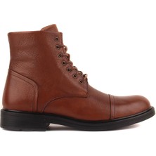 Sail Laker's - Taba Deri Fermuarlı Erkek Bot 102-3507-121K