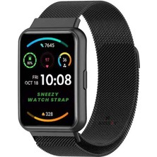 Sneezy Huawei Watch Fit 2 Metal Hasır Kordon Woven Wire Metal Tasarım Kordon