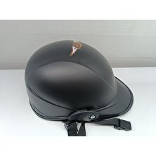 Kt Helmet Yerli Üretim-Mat Siyah Jokey Motosiklet Kaskı