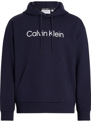 Calvin Klein Kapüşon Yaka Mavi Erkek Sweatshırt K10K111345CHW