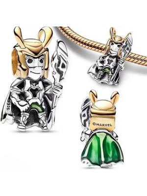 Ni Aksesuar Gümüş S925 Damgalı Marvel Loki Charm