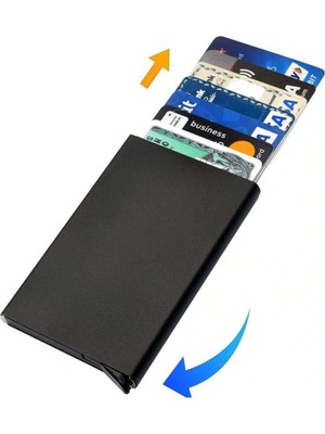 Emek Siyah Otomatik Mekanizmalı Metal Kredi Kartlık Kartvizitlik