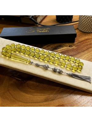 Dergah Tesbih Kristal Tasarım Küre Model Usta Işi Dominik Kehribar  Tesbih