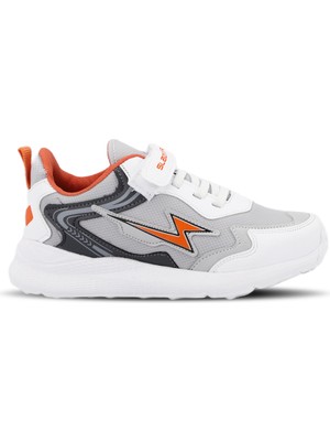 Slazenger KAORU KTN Unisex Çocuk Cırt Cırtlı Gri / Turuncu Günlük Spor Ayakkabısı
