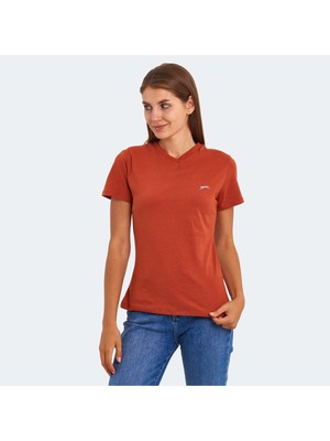 Slazenger KRISTEN I Kadın V Yaka Kiremit Tişört