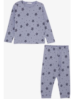 Macawi Breeze Kız Çocuk Pijama Takımı Yıldız Desenli 1.5-5 Yaş, Lila