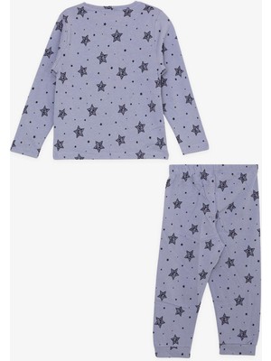 Macawi Breeze Kız Çocuk Pijama Takımı Yıldız Desenli 1.5-5 Yaş, Lila