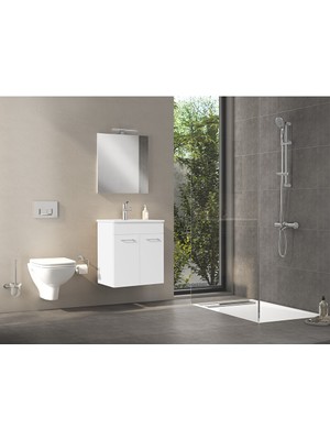 Vitra Ardea 67714 Banyo Dolabı Seti, Parlak Beyaz, 60 Cm, Kapaklı