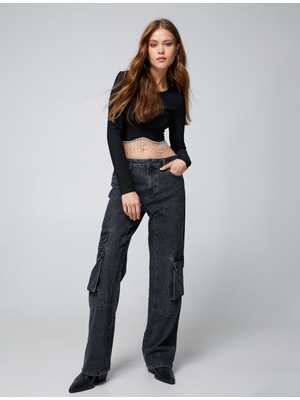 Koton Kot Kargo Pantolon Düz Paça - Eve Jeans