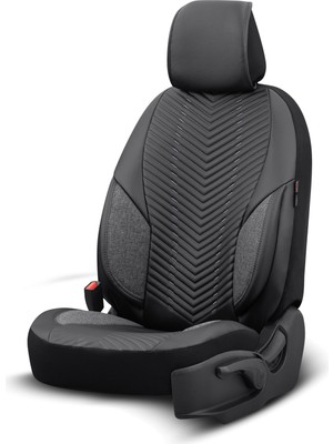 Otom Advanced Design Özel Tasarım Premium Deri-Keten Ekstra Destekli Universal Oto Koltuk Kılıfı Tam Set
