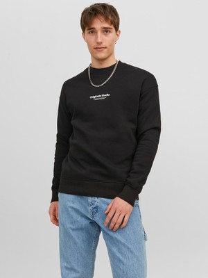 Jack & Jones Jorvesterbro Erkek Siyah Sweatshirt 12241694-Black