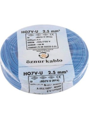 Öznur Kablo 2,5 mm Hes Nya Kablo 100 Mt Mavi