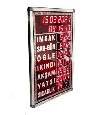 Camimarket Dijital Cami Saati 40X60 cm Beyaz Kumandalı