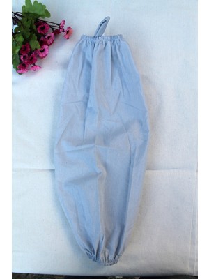 Emtory Home Toz Gri Çift Lastikli Keten Poşetlik - Mutfak Düzenleyici