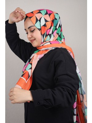 Emproyal Desenli Naturel Ipek Şal - Desen-14 - Renk-03 -93