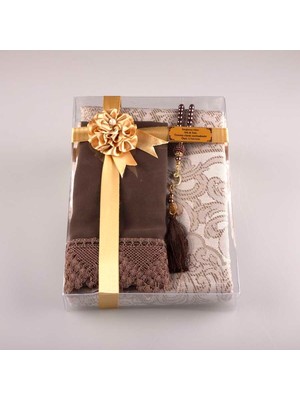 Hayrât Yasin +  Seccade +  Tesbih Hediye Seti (Çanta Boy, Raşel Cilt, ŞemsLafzatullah, Gri)