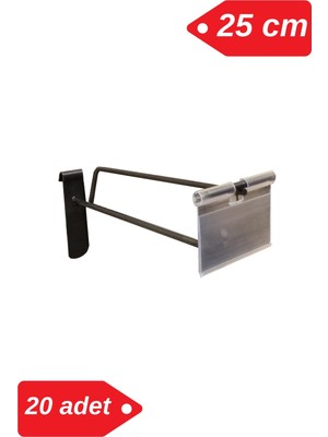 Manken İstanbul 25 cm - 20 Adet Siyah Etiketli Tel Pano Kancası Raf Askısı