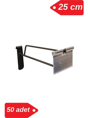 Manken İstanbul 25 cm - 50 Adet Siyah Etiketli Tel Pano Kancası Raf Askısı