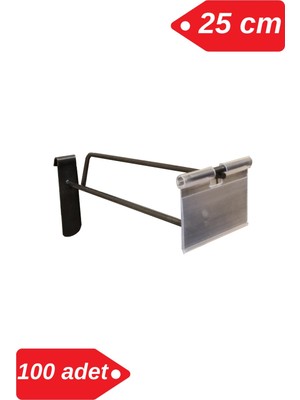 Manken İstanbul 25 cm - 100 Adet Siyah Etiketli Tel Pano Kancası Raf Askısı