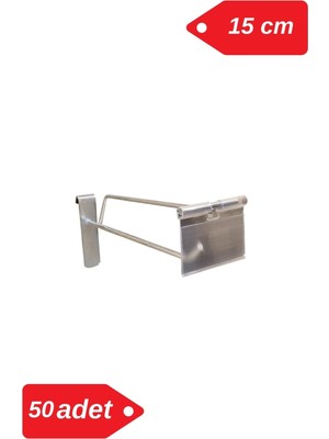 Manken İstanbul 15 cm - 50 Adet Galvaniz Etiketli Tel Pano Kancası Raf Askısı