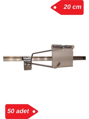 Manken İstanbul 20 cm - 50 Adet Galvaniz Etiketli Kanallı Pano Kancası Raf Askısı