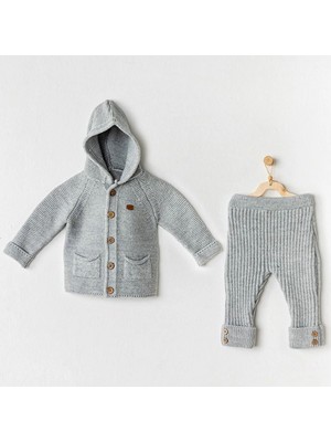 Andywawa Unisex Bebek Triko 2'li Takım Gri Melanj AC24335
