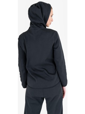 Lescon Siyah Kadın Fermuarlı Kapüşonlu Sweatshirt 23N-2131