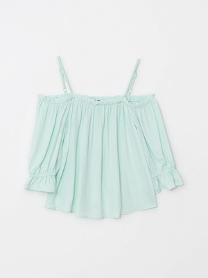 LC Waikiki Lcw Casual Kayık Yaka Düz Viskon Kadın Bluz