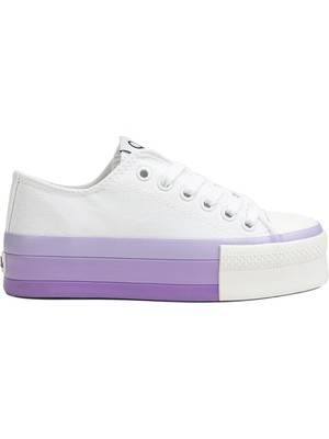 Benetton Benetton® | BN-30937 - 3114 Beyaz Lila - Kadın Spor Ayakkabı