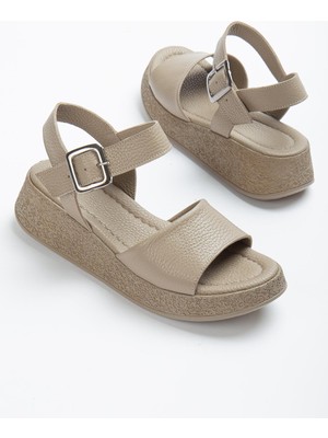 Munshoes Vizon Deri Kadın Sandalet