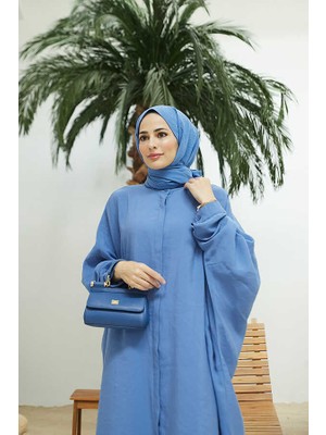 Neways 6571-FENDI Modal  Abaya Indigo