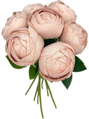 Nettenevime Yapay Çiçek 10LU Pudra Pembe Şakayık Demeti Erengül Gelin Buketi Çiçeği