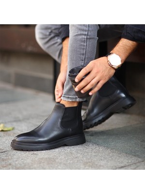 Saillaker’s Sail Lakers - Siyah Deri Erkek Chelsea Bot