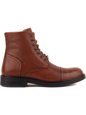 Sail Laker's - Taba Deri Fermuarlı Erkek Bot 102-3507-121K