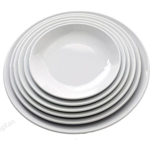 6 Ad Serving Slate Merid Arya Beyaz Melamin Servis Tabak Çeşitleri 17-19-25-28 cm Ebat Seçiniz